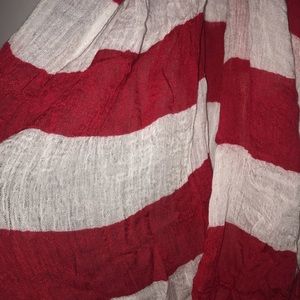 Red&White Striped Infinity Scarf